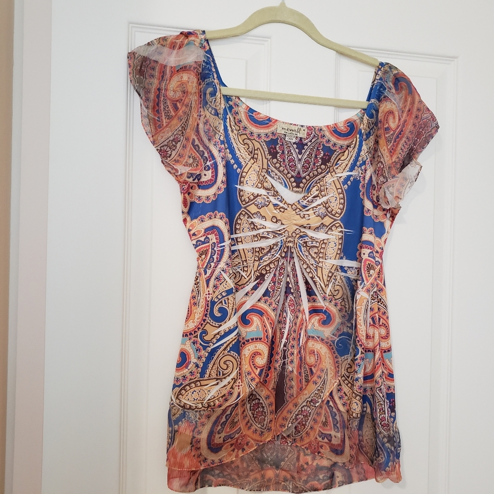 Orange/ blue top